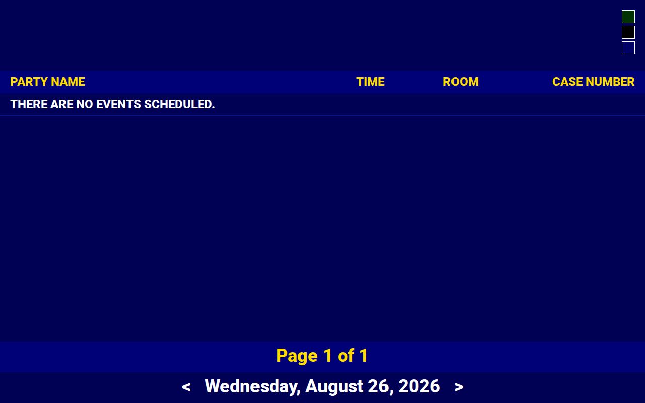 Isabella County court schedule statewide Court Display date navigation